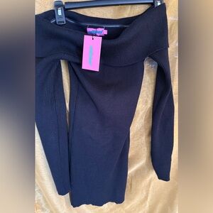 Edikted Black Ribbed Knit Trousers